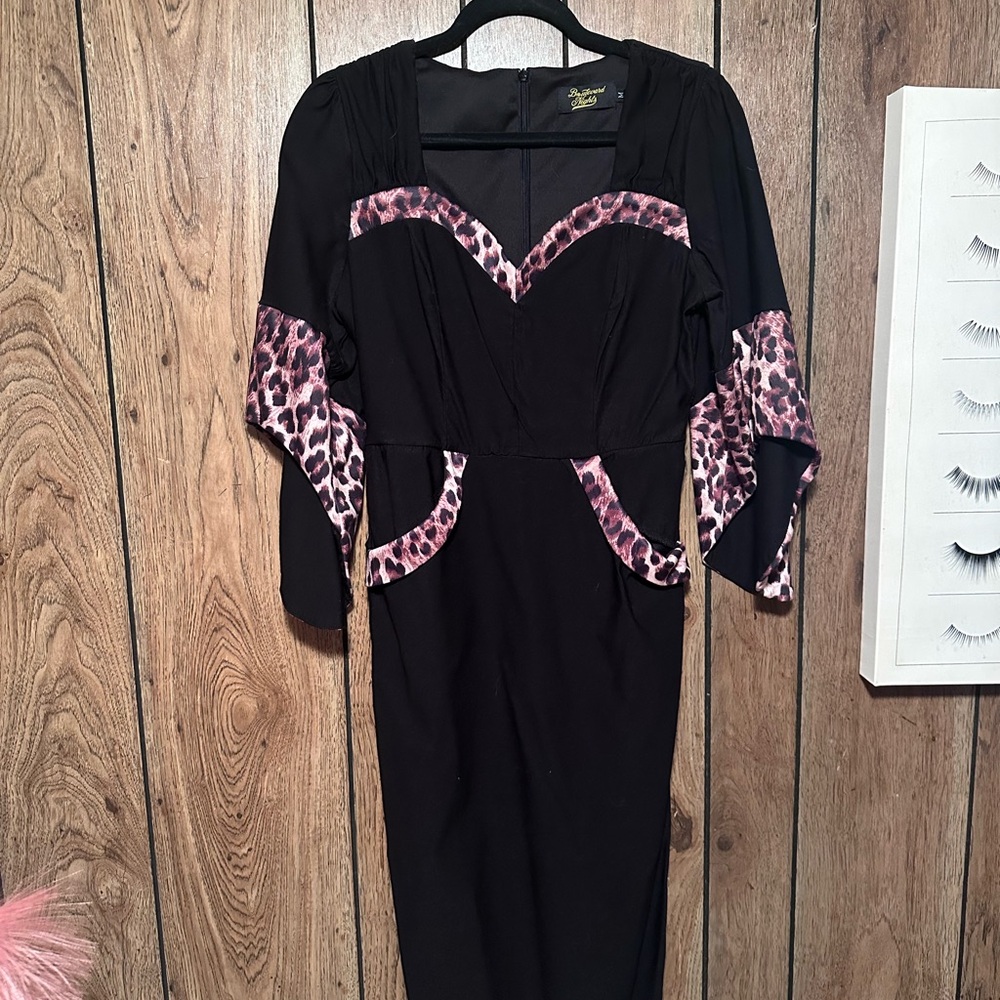 Black and Leopard Pinup Dress